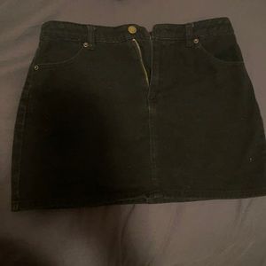 Black denim skirt